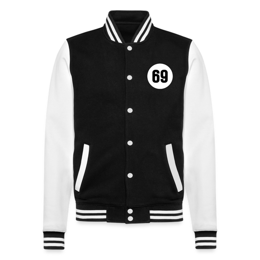 69ERS - Premium College-Sweatjacke - Schwarz/Weiß